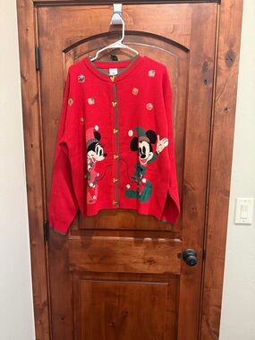 Red Mickey & Minnie Holiday Cardigan